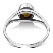 Amber Silver Ring, r014