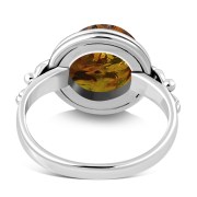 Ethnic Baltic Amber Sterling Silver Ring, r23