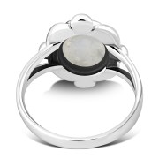 Rainbow Moonstone Sterling Silver Ring, r039
