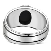 Black Onyx Solid Sterling Silver Men's Ring - r060