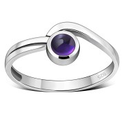 Amethyst Stone Silver Ring, r73