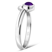 Amethyst Stone Silver Ring, r73