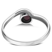 Garnet Silver Band Ring, r73