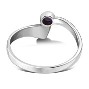 Simple Amethyst Genuine Stone Solid Silver Ring, r75