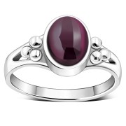 Garnet Ethnic Silver Ring, r112