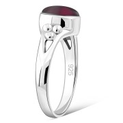 Garnet Ethnic Silver Ring, r112