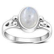 Rainbow Moonstone Ethnic Silver Ring, r112