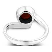 Garnet Bypass Sterling Silver Ring, r185