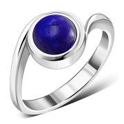 Lapis Lazuli Bypass Sterling Silver Ring, r185