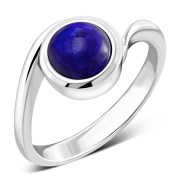Lapis Lazuli Bypass Sterling Silver Ring, r185