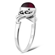 Ethnic Garnet Stone Silver Ring, r192