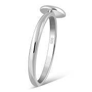 Simple Round Mother of Pearl Silver Ring, r237