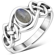 Labradorite Celtic Silver Ring, r264