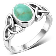 Celtic Trinity Knot Turquoise Ring, r266