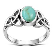 Celtic Trinity Knot Turquoise Ring, r266