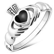 Black Onyx Celtic Claddagh Ring, r272