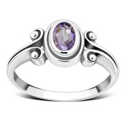 Simple Sterling Silver Amethyst Ring, r274