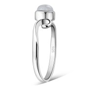 Rainbow Moonstone Delicate Spiral Silver Ring, r390