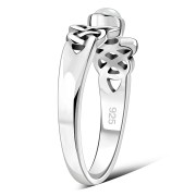 Rainbow Moonstone Cab Celtic Silver Ring, r463