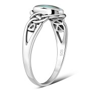 Celtic Stone Ring w Abalone, r464