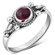 Tibetan Style Garnet Ring, r473