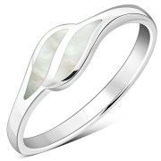 Mother of Pearl Shell Silver Ring, r475