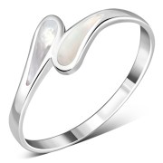 Mother of Pearl Sterling Silver Drops Ring, r476