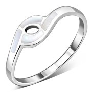 Mother of Pearl Sea Shell Silver Ring, r477