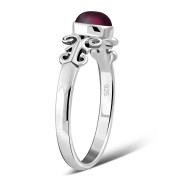 Ethnic Style Garnet Stone Silver Ring, r480
