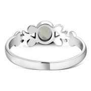 Ethnic Style Rainbow Moon Stone Silver Ring, r480
