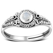 Ethnic Style Rainbow Moonstone Ring, r481