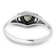 Ethnic Heart Mother of Pearl Silver Ring, r484