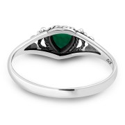 Heart Green Agate Sterling Silver Ring, r484