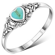 Heart Turquoise Sterling Silver Ring, r484