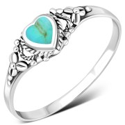 Heart Turquoise Sterling Silver Ring, r484
