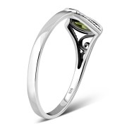 Peridot Stone Ethnic Style Silver Ring, r486