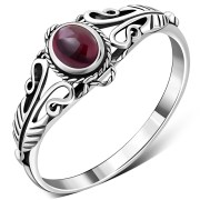 Native American Garnet Silver Ring, r490