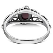 Native American Garnet Silver Ring, r490