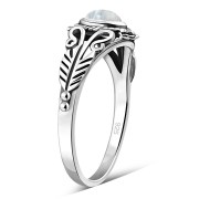 Native American Rainbow Moon Stone Silver Ring