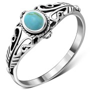 Native American Turquoise Solid Silver Ring, r490