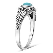 Native American Turquoise Solid Silver Ring, r490
