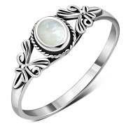 Ethnic Mother of Pearl Silver Ring, r492