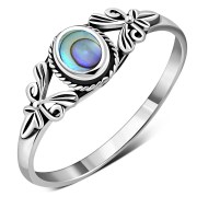 Ethnic Abalone Silver Ring, r492