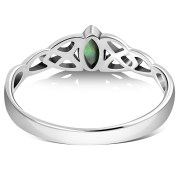 Celtic Knot Silver Ring w Abalone, r494