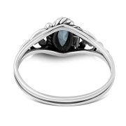 Faceted Blue Topaz Stone Sterling Silver Ring, r495