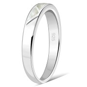 Mother of Pearl Sea Shell Silver Band Ring, r496