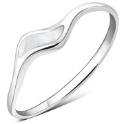 Mother of Pearl Silver Ring, r497