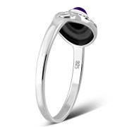 Ethnic Design Amethyst Silver Ring, r500