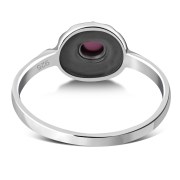 Ethnic Design Garnet Stone Silver Ring, r500