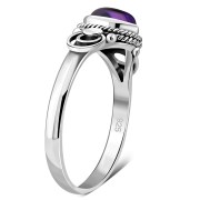 Ethnic Sterling Silver Amethyst Ring, r505